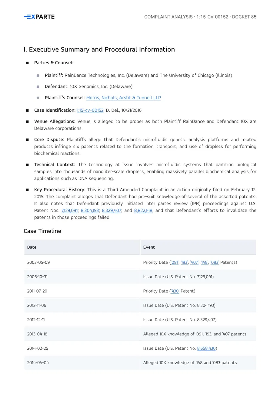 Original matching docket 85 analysis PDF page 1